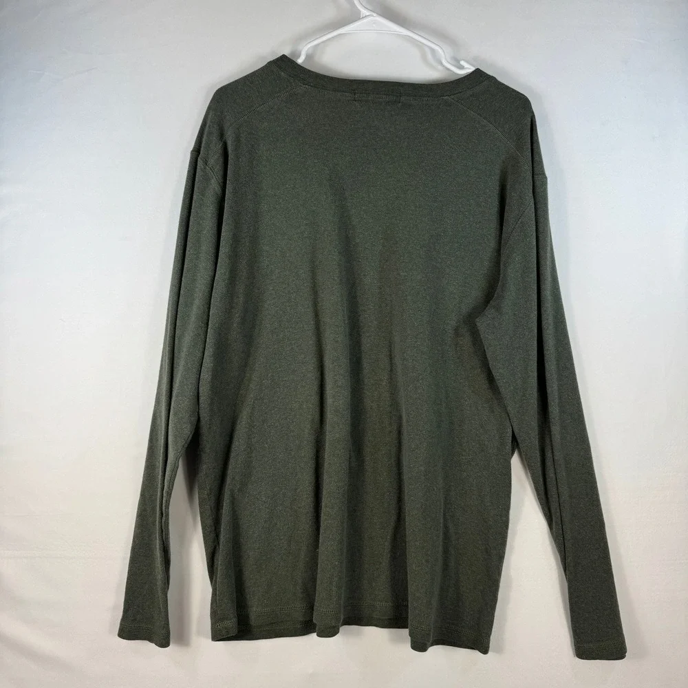 Polo Ralph Lauren Mens XL Long Sleeve T-Shirt Olive Green Cotton Crew Neck